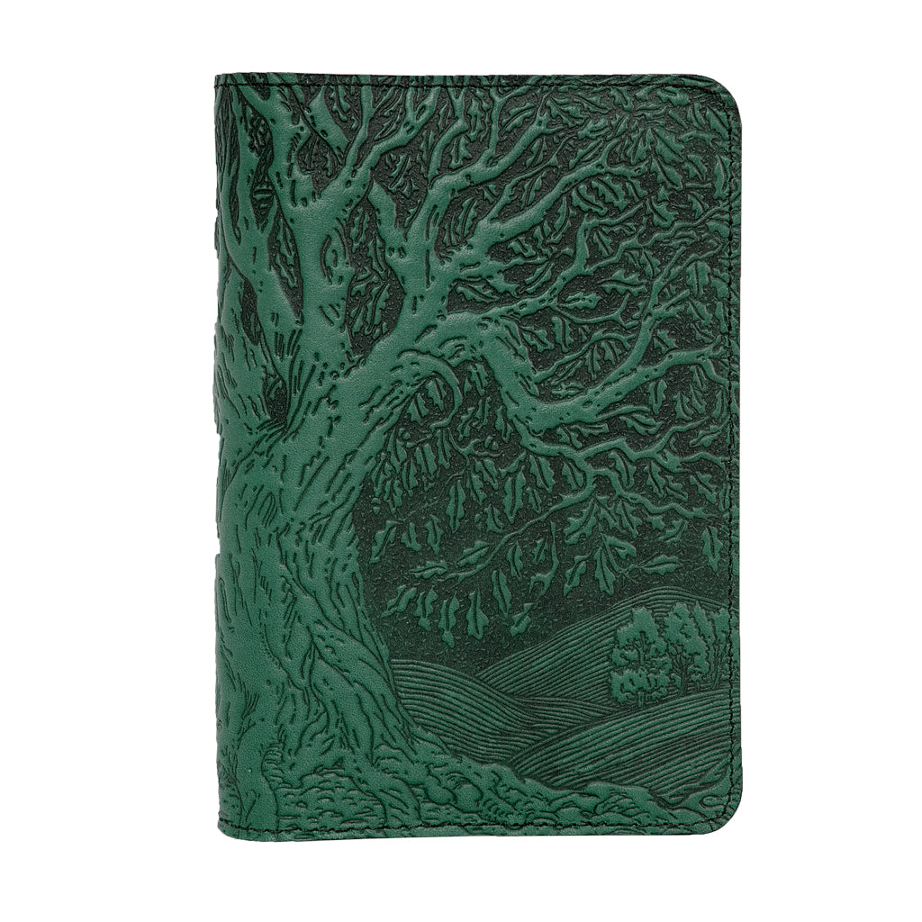 Oberon Design Refillable Leather Pocket Notebook Cover, Tree of Life