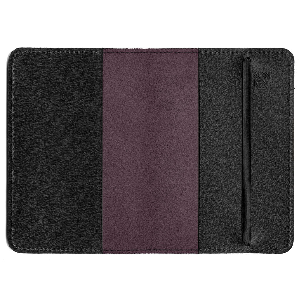Oberon Design Refillable Leather Pocket Notebook Cover, Wine Interior