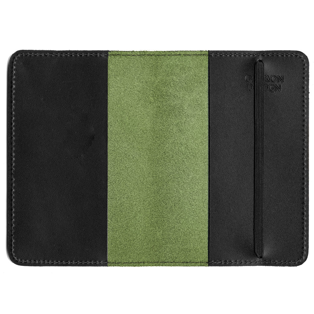 Oberon Design Refillable Leather Pocket Notebook Cover, Fern Interior