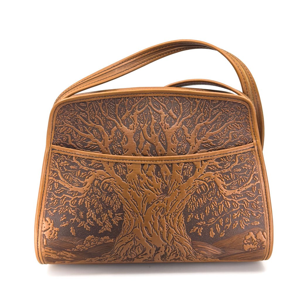Oberon Design Leather Handbag, Tree of Life Retro Crossbody