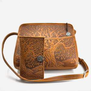 Tree of Life Bag Pierced Leather Bag Leather Shoulder Bag for 