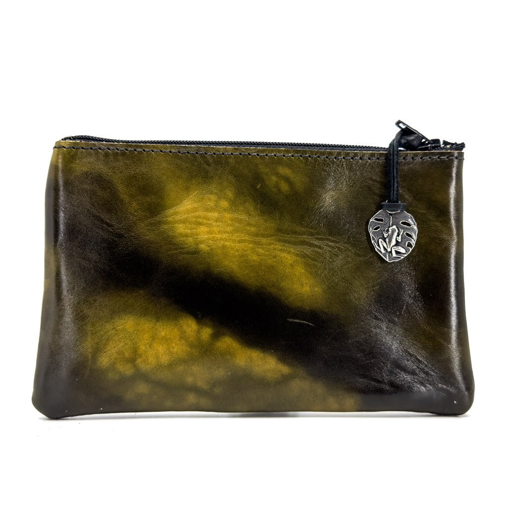 Limited Edition, Leather 6 inch Zipper Pouch, Wallet, Coin Purse, Amphibian