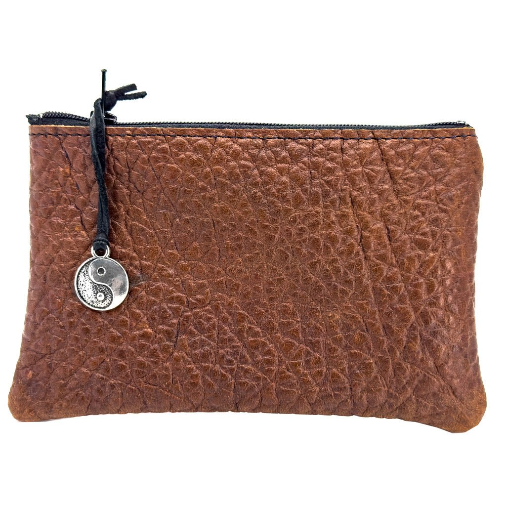 Limited Edition, Leather 6 inch Zipper Pouch, Wallet, Coin Purse, Safari
