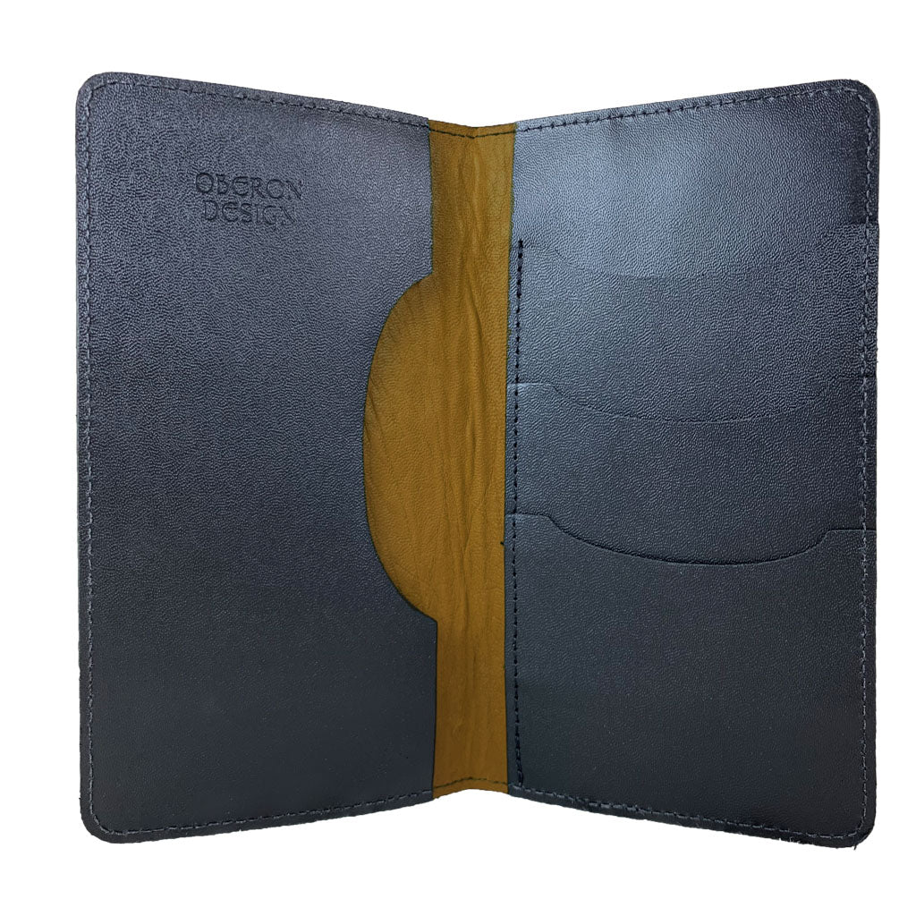 Oberon Design Large Leather Smartphone Wallet, Marigold Interior