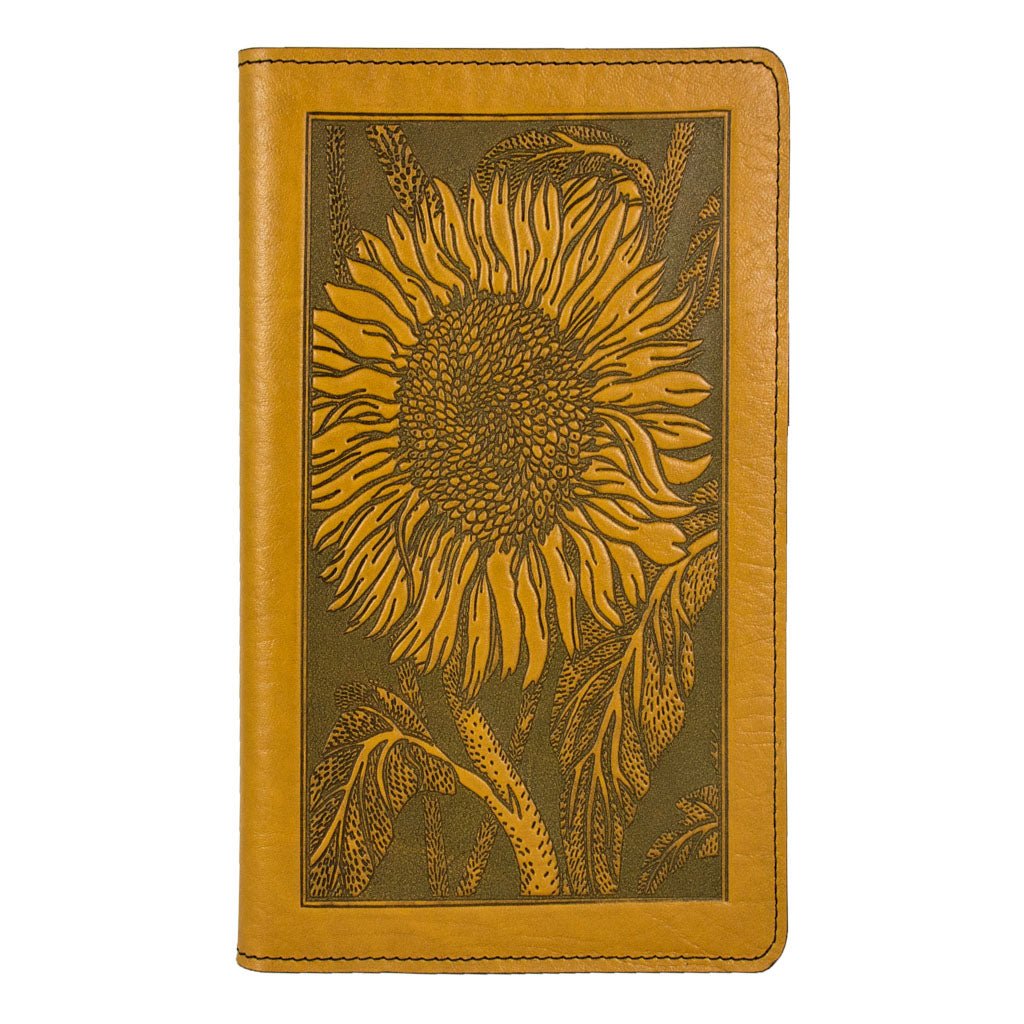 Oberon Design Large Leather Smartphone Wallet, Sunflower, Marigold