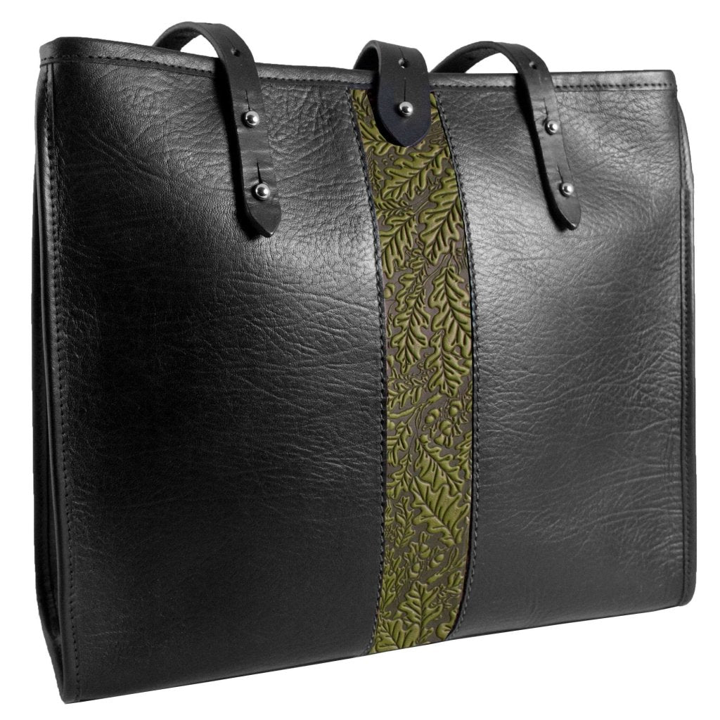 Limited Edition Leather Handbag, Sonoma Tote, Oak Leaf in FERN, Main View 