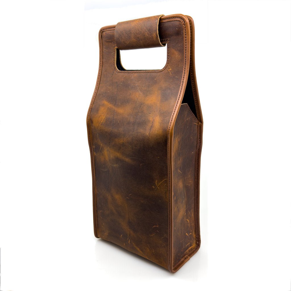 Leather wine deals caddy
