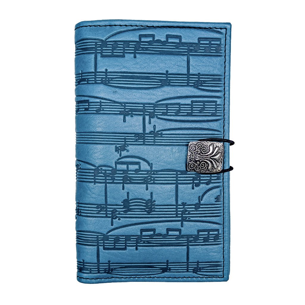 Oberon Design Premium Leather Women's Wallet, Sheet Music, Saddle