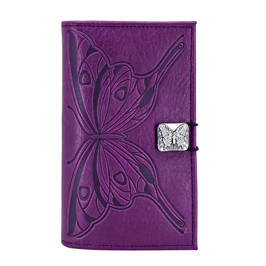 Oberon Design Premium Leather Women's Wallet, Butterfly, Teal