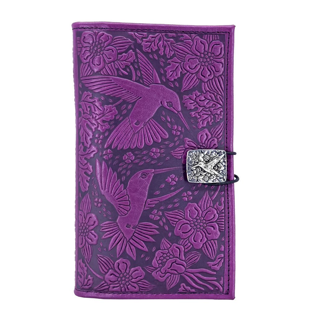 Oberon Design Premium Leather Women&#39;s Wallet, Hummingbirds, Orchid