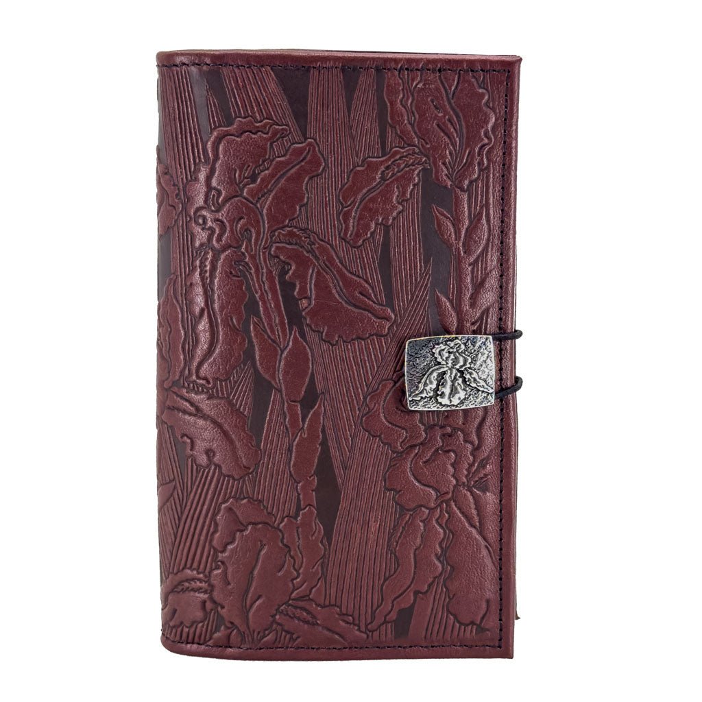 Oberon Design Premium Leather Women&#39;s Wallet, Iris, Wine