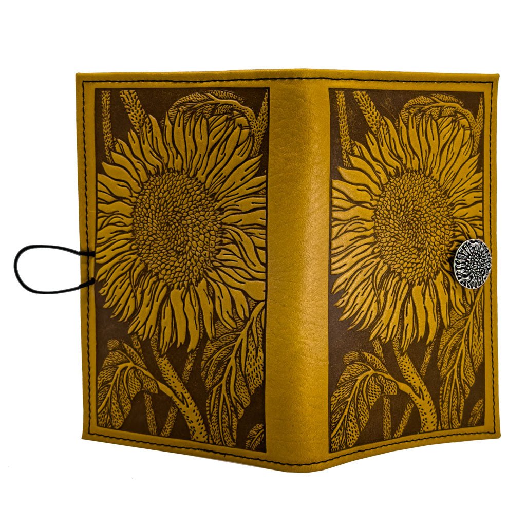Oberon Design Premium Leather Women s Wallet Sunflower Wine