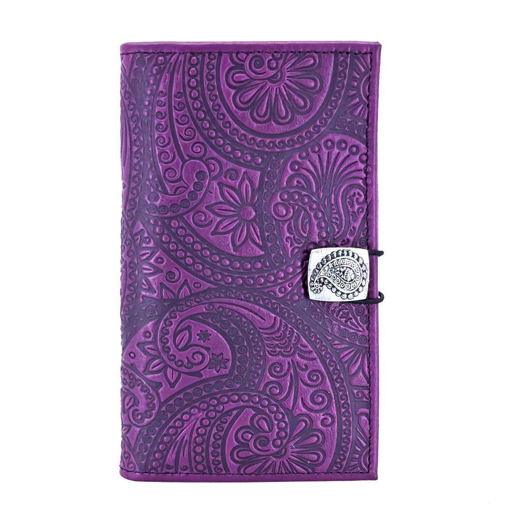 Oberon Design Premium Leather Women's Wallet, Paisley, Teal