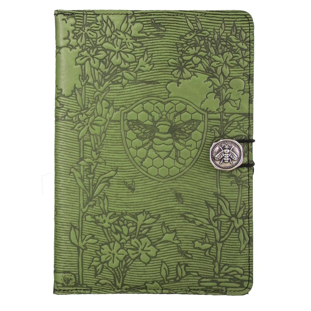 Oberon Design Leather iPad Mini Cover, Case, Bee Garden, Fern