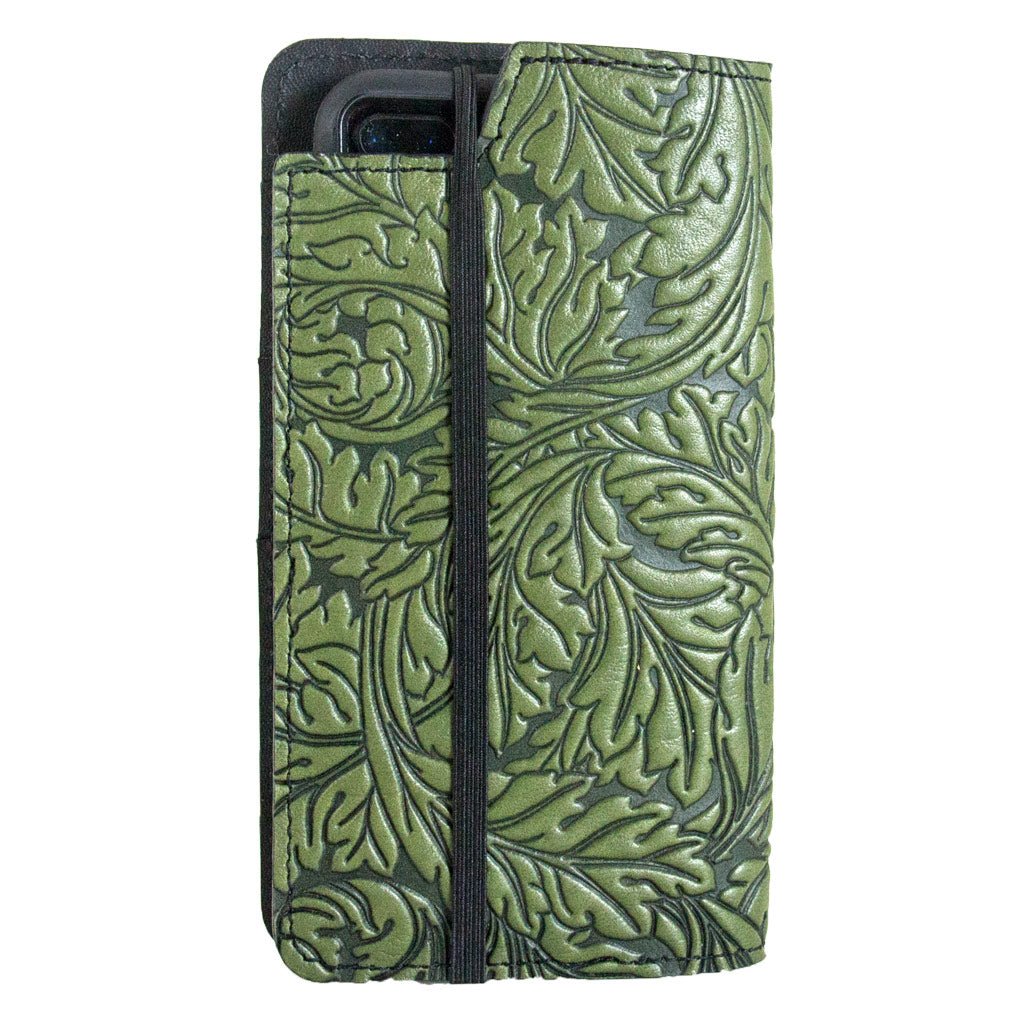 iPhoneSE Wallet Case, Acanthus Leaf - Fern (Back)
