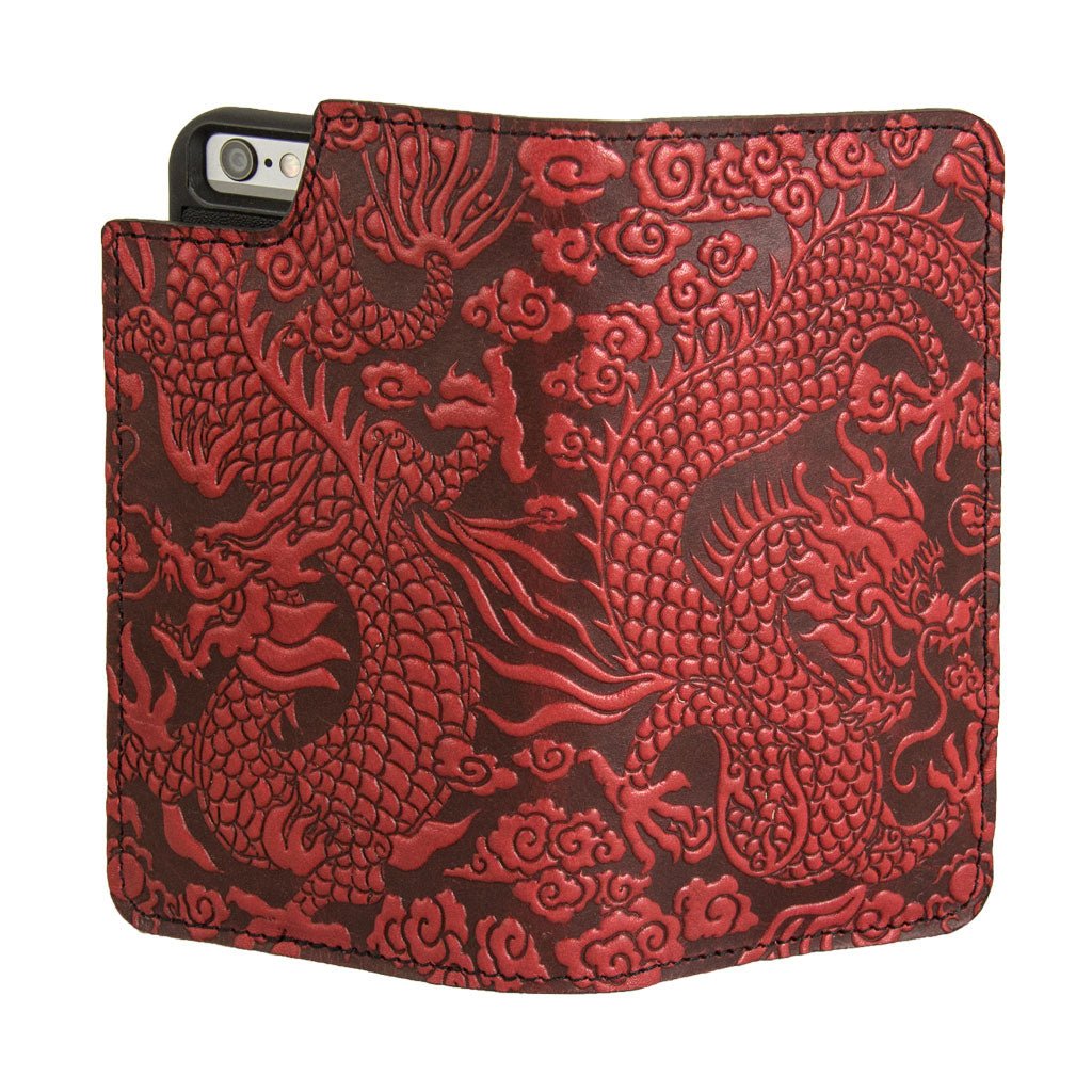 iPhoneSE Wallet Case, Cloud Dragon - Red