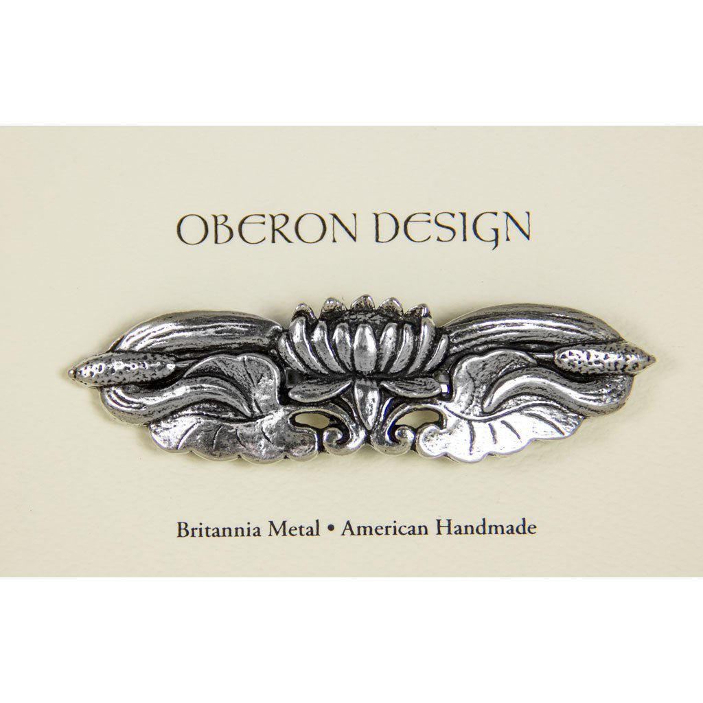Oberon Design Hair Clip, Barrette, Hair Accessory, Lotus, Card