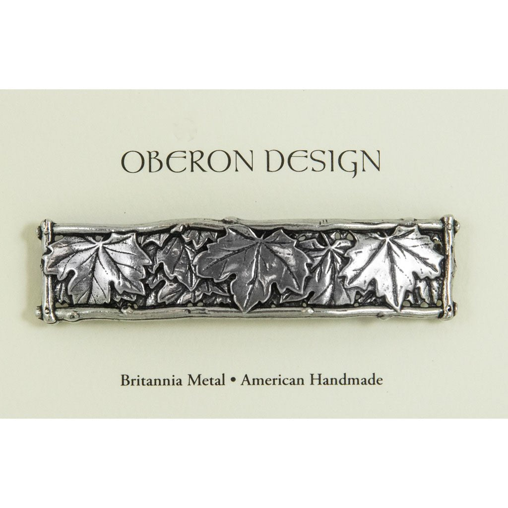 Oberon Design Hair Clip, Barrette, Hair Accessory, Maple Leaf, Card