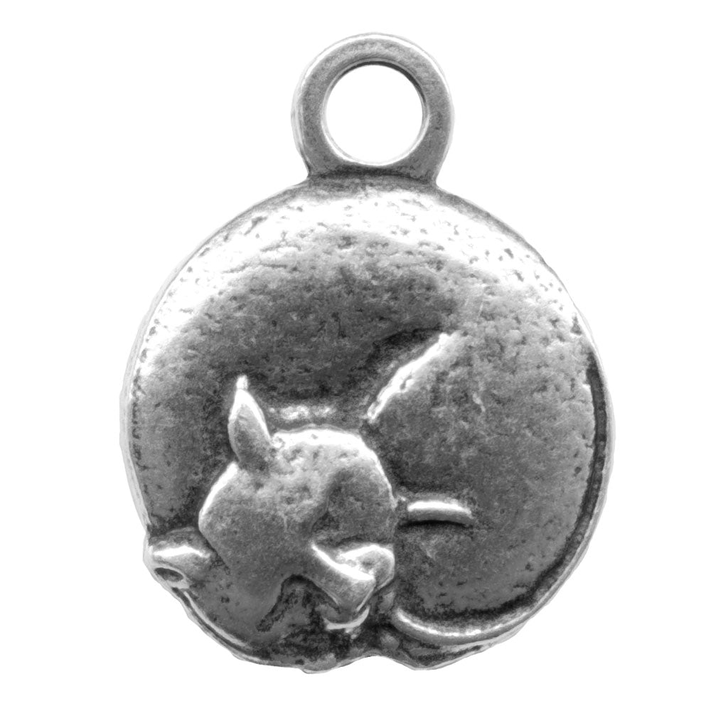 Oberon Design Britannia Metal Jewelry Charm, Dreaming Cat