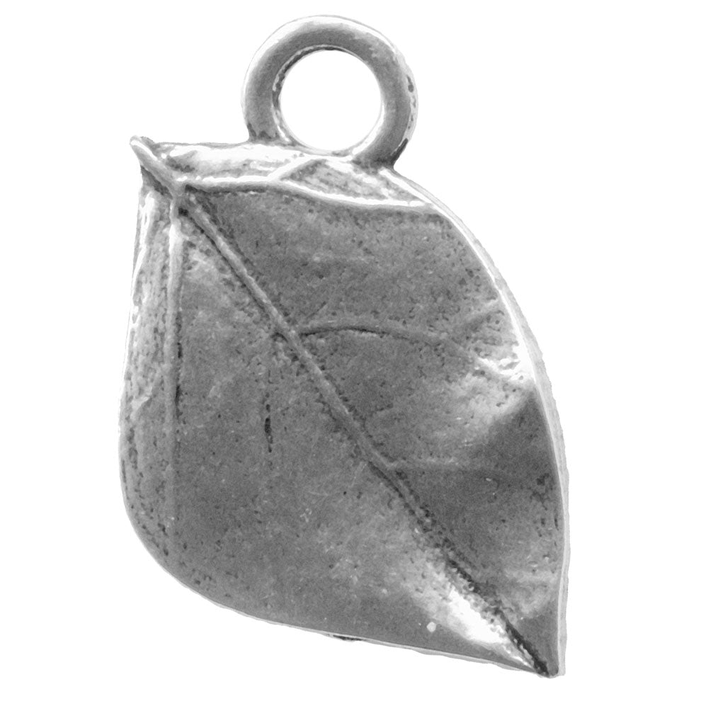 Oberon Design Britannia Metal Jewelry Charm, Green Leaf
