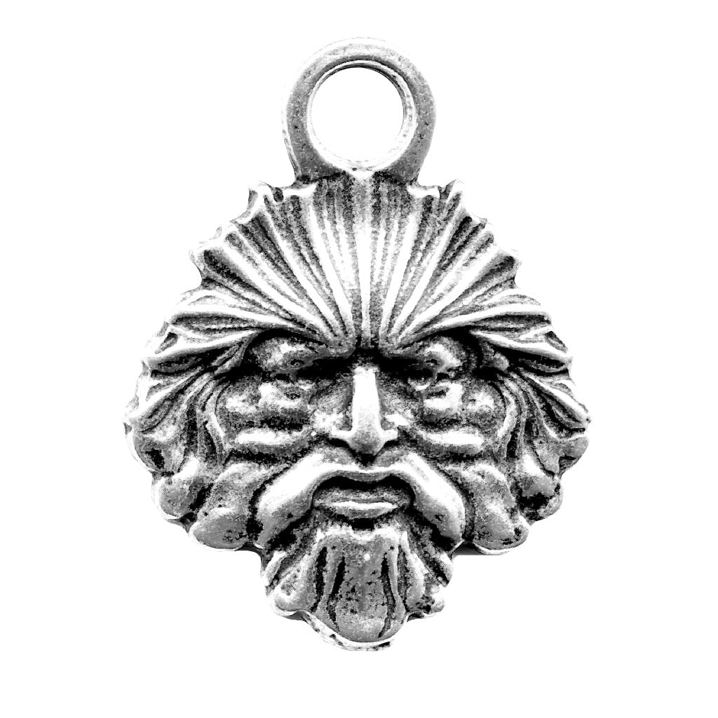 Oberon Design Britannia Metal Jewelry Charm, Greenman