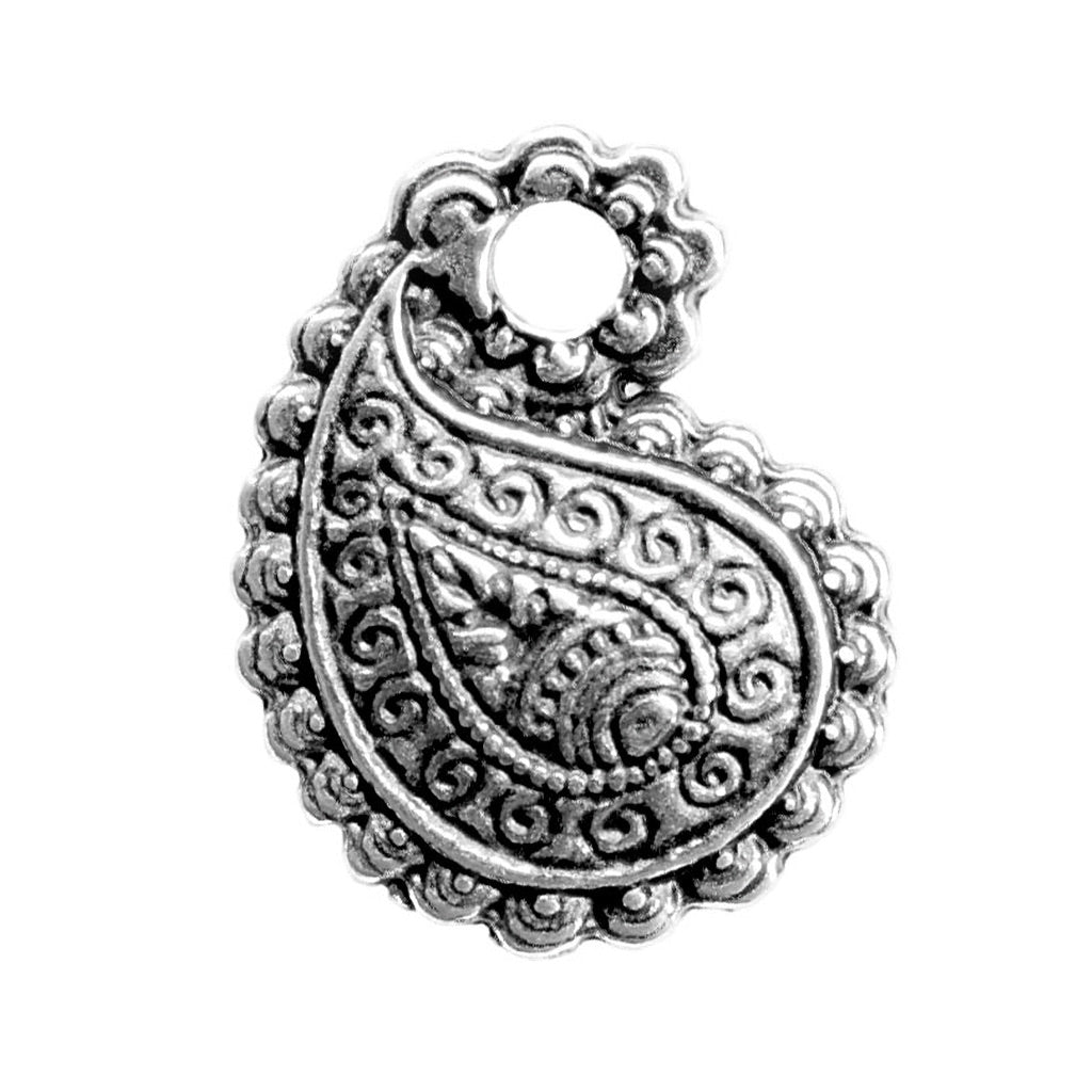 Oberon Design Britannia Metal Jewelry Charm, Paisley
