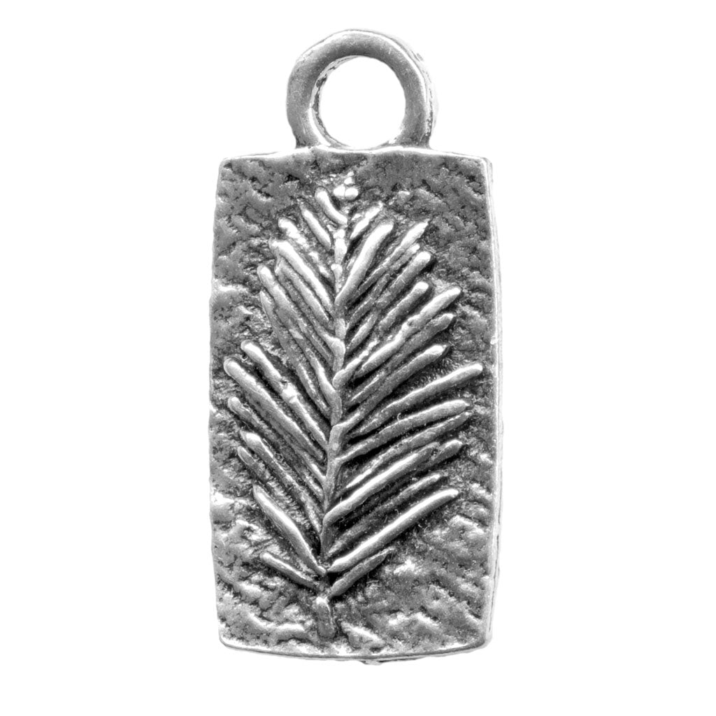 Oberon Design Britannia Metal Jewelry Charm, Pine Sprig
