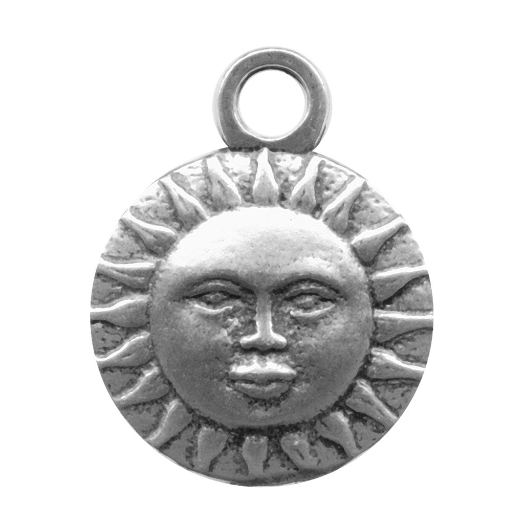 Oberon Design Britannia Metal Jewelry Charm, Sun