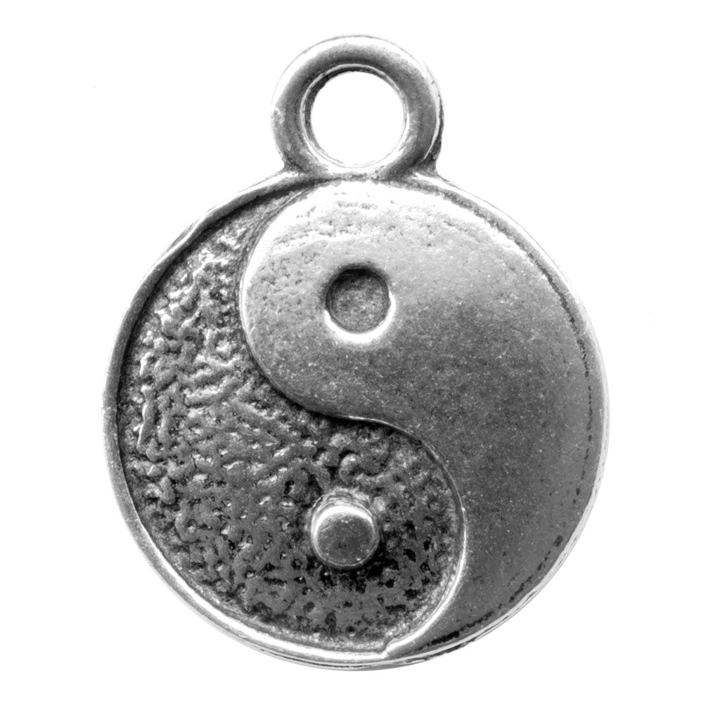 Oberon Design Britannia Metal Jewelry Charm, Yin Yang