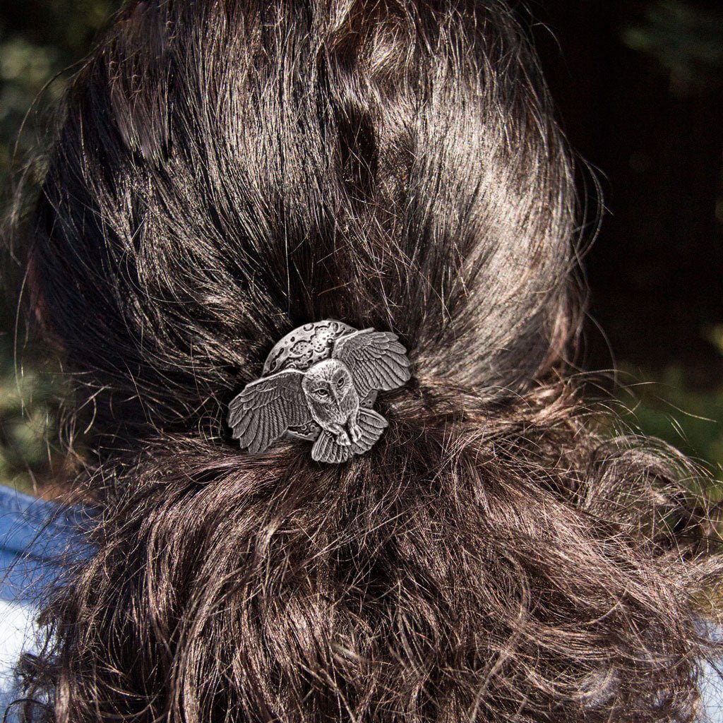 Oberon Design Ponytail Holder, Women&#39;s Hair Tie, Night Owl,Model 2