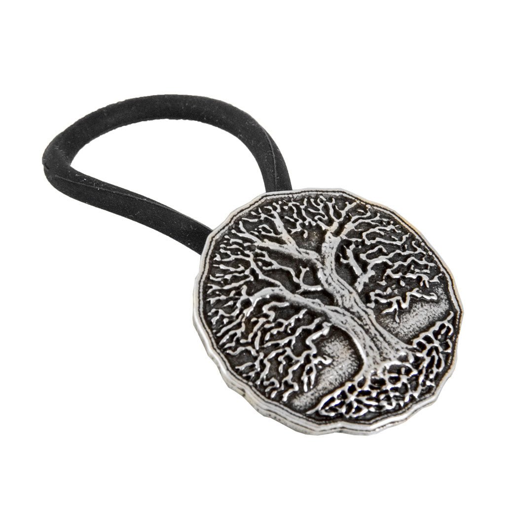 Oberon Design Ponytail Holder, Women&#39;s Hair Tie, Tree of Life