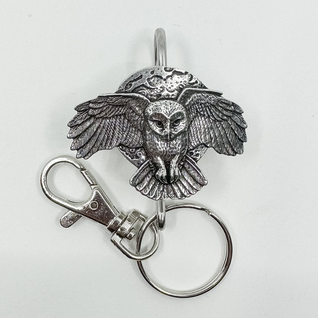 Oberon Design Hand Crafted Key Ring Purse Hook, Night Owl