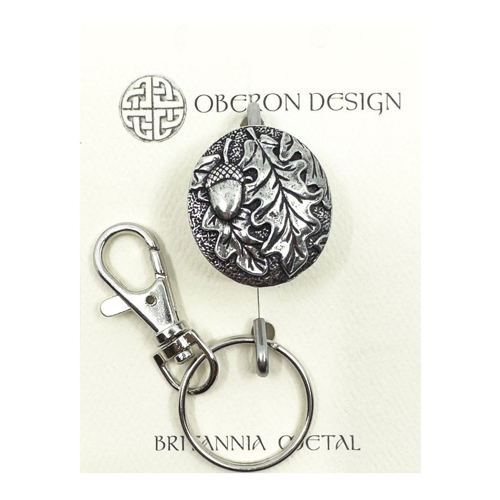 Oberon Design Hand Crafted Key Ring Purse Hook, Oak Leaf Acorn, Card