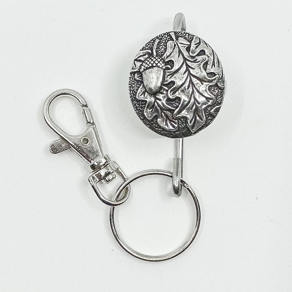 Oberon Design Hand Crafted Key Ring Purse Hook, Oak Leaf Acorn