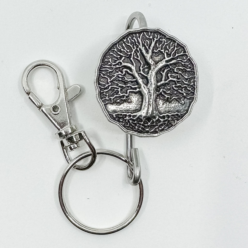 Oberon Design Hand Crafted Key Ring Purse Hook, Tree of Life