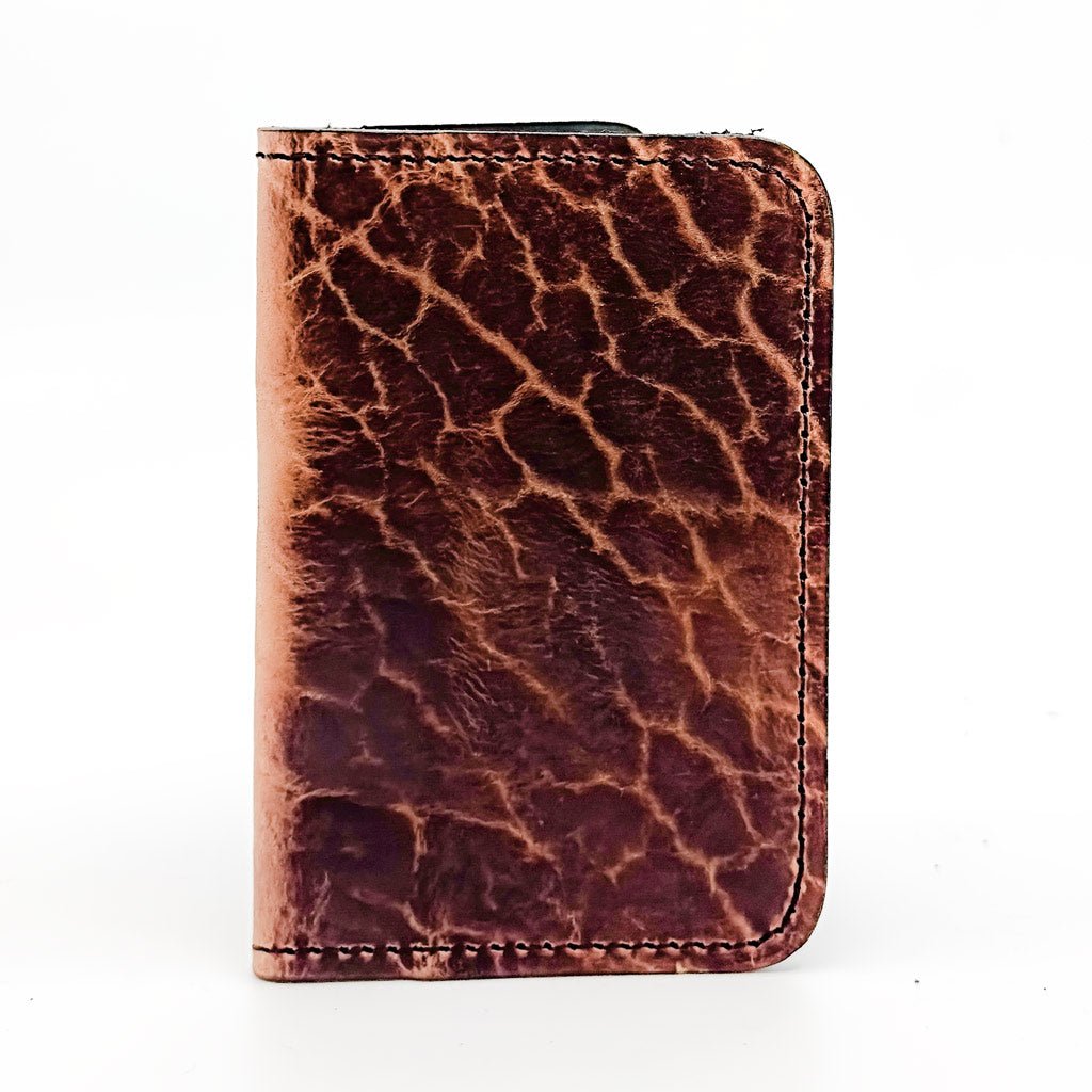 Glazed Shrunk Bison Card Holder, Mini Wallet