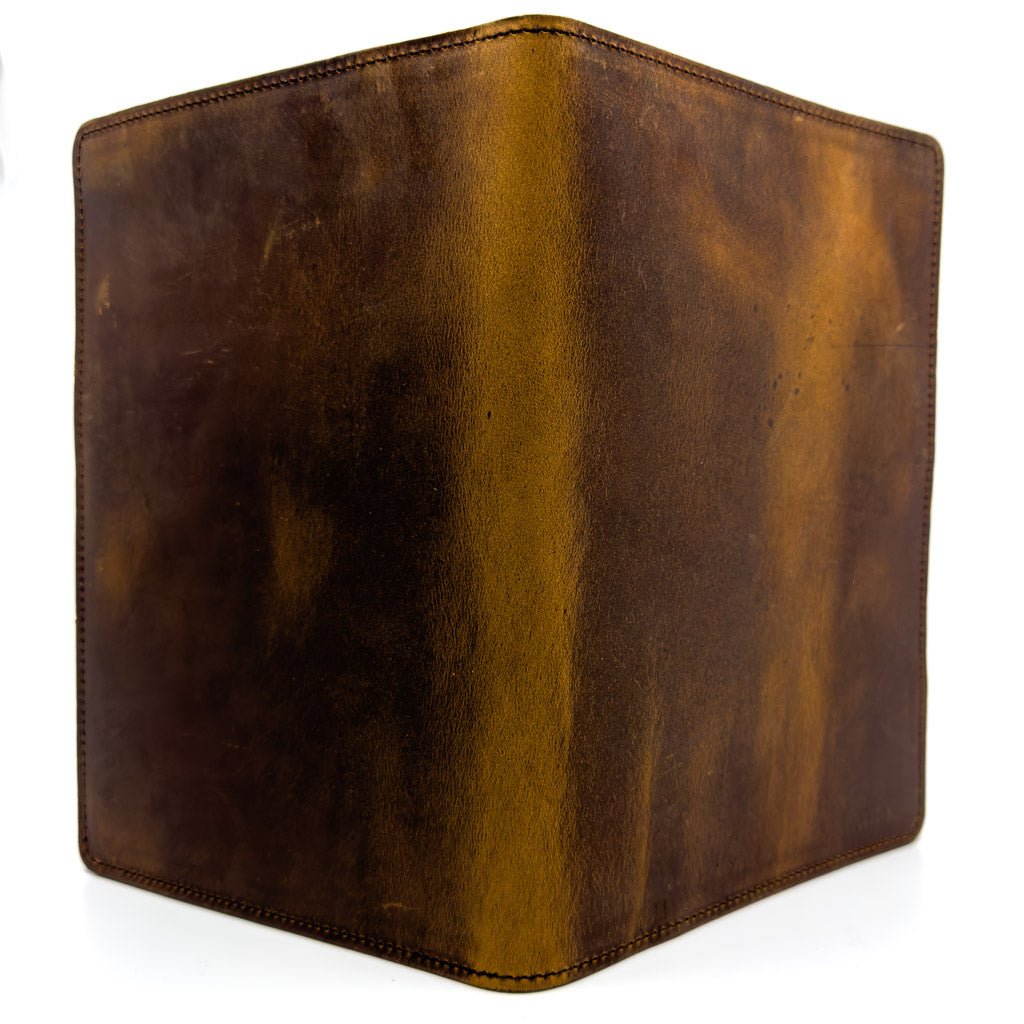 Leather Portfolio with Notepad, Limited Edition Rustic, Hard Times in Copper