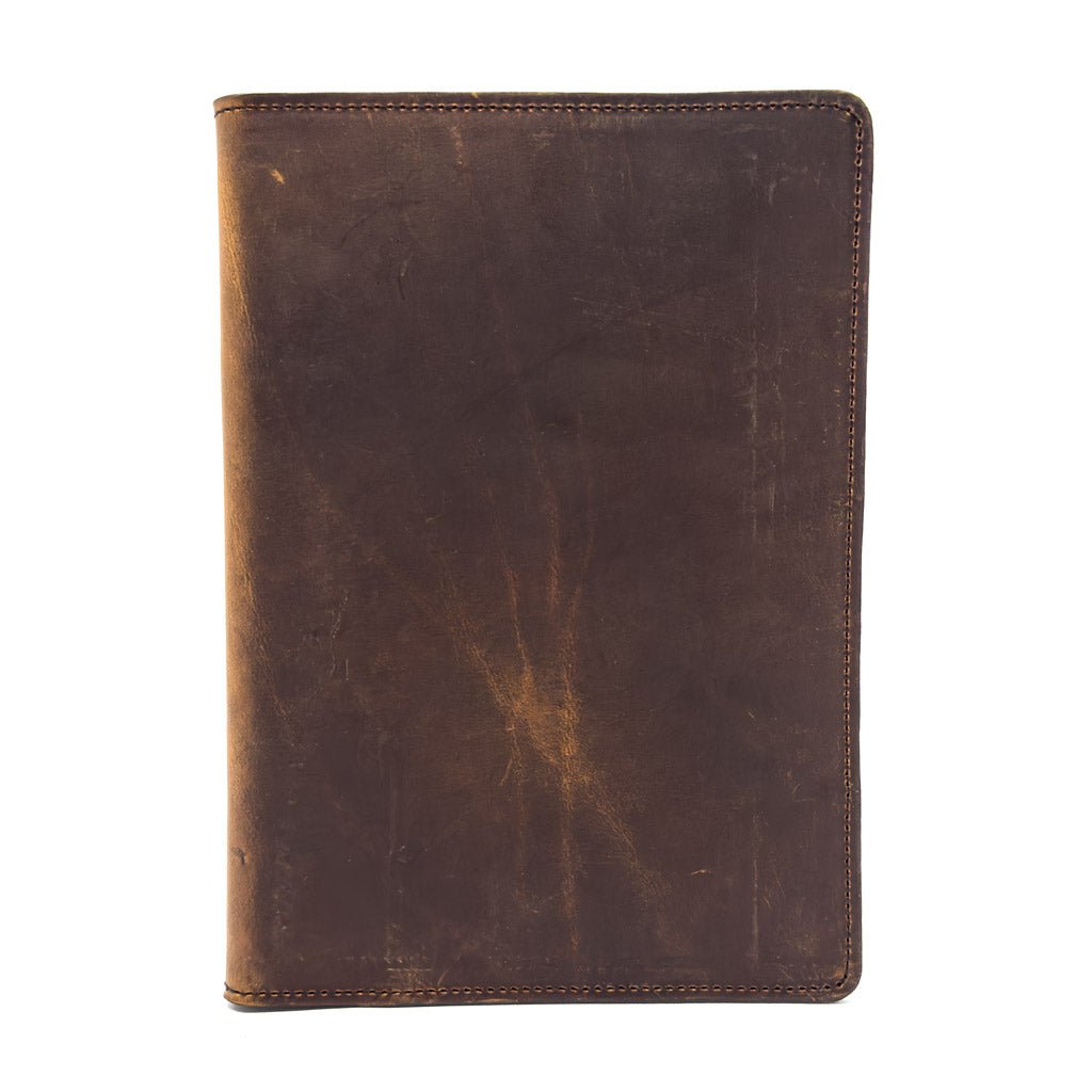 Leather Portfolio with Notepad, Limited Edition Rustic, Hard Times in Copper