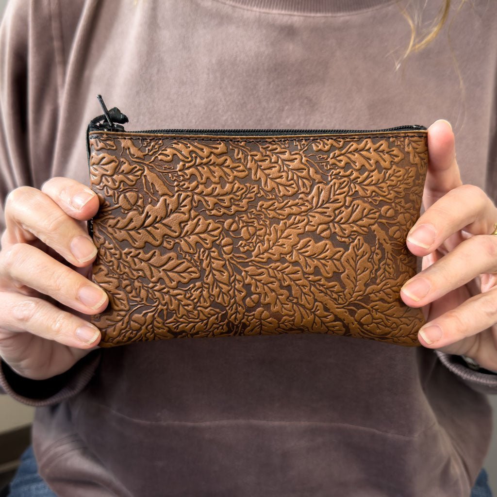 Zipper Pouch, Burgundy Alligator - Oberon Design