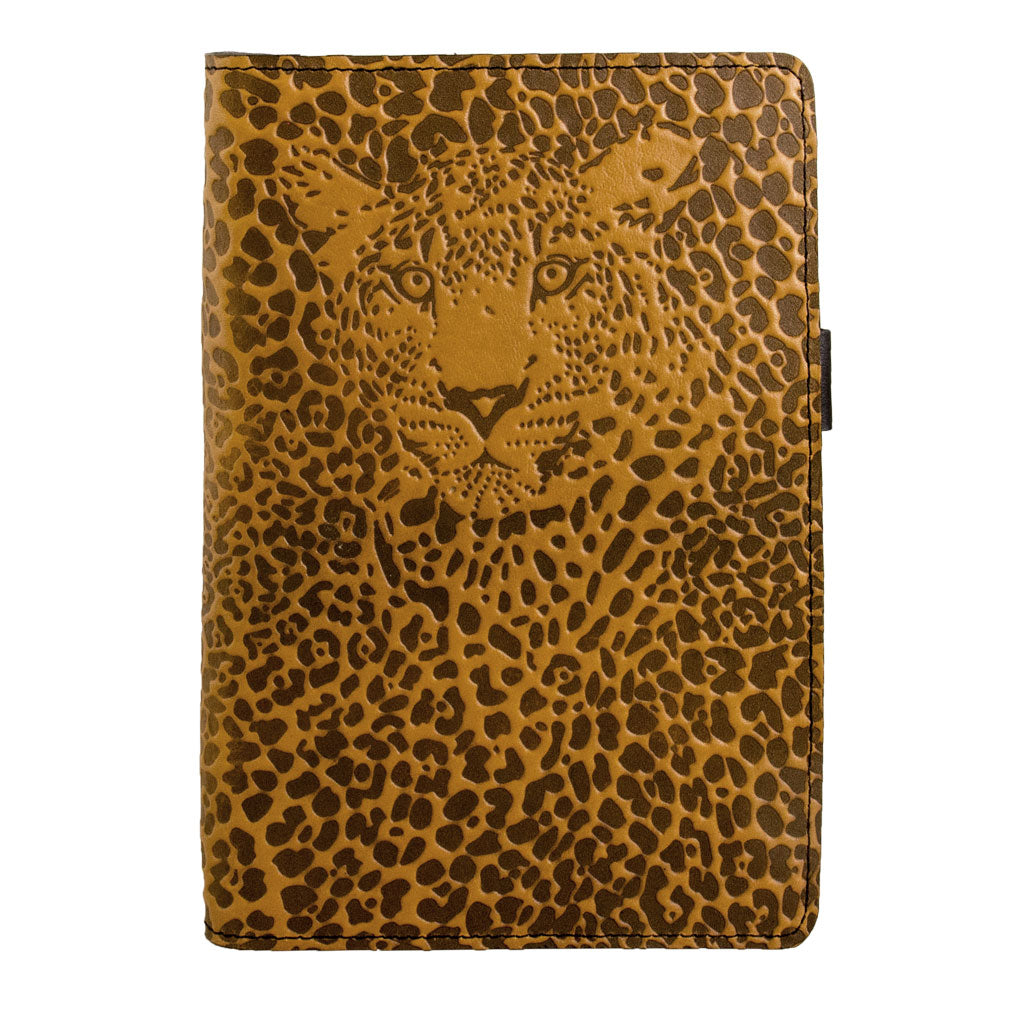 Leather Portfolio with Notepad, Pockets and Pen Holder, Leopard