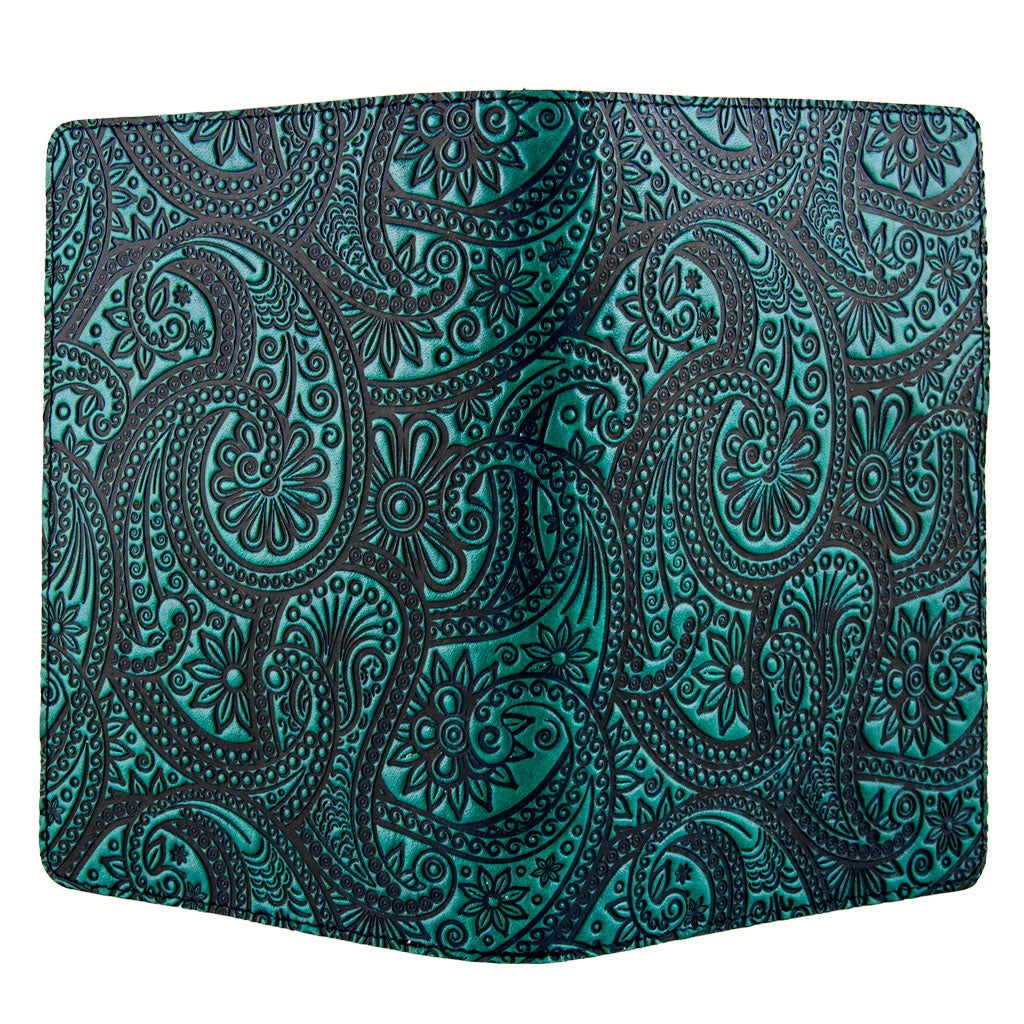 Leather Portfolio with Notepad, Pockets and Pen Holder, Paisley