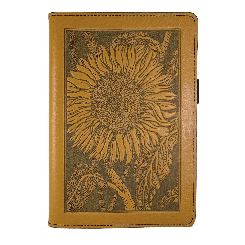 Leather Portfolio with Notepad, Pockets and Pen Holder, Sunflower