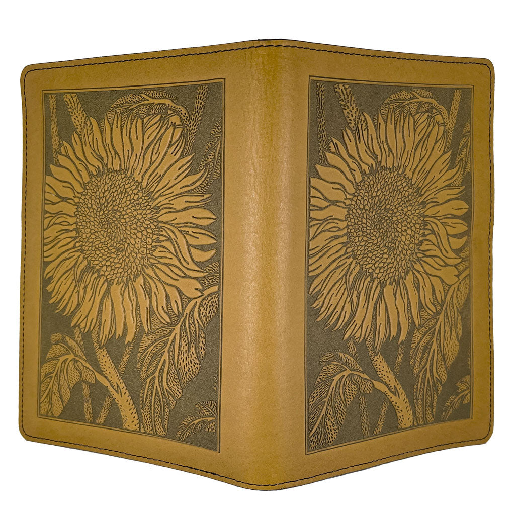Leather Portfolio with Notepad, Pockets and Pen Holder, Sunflower