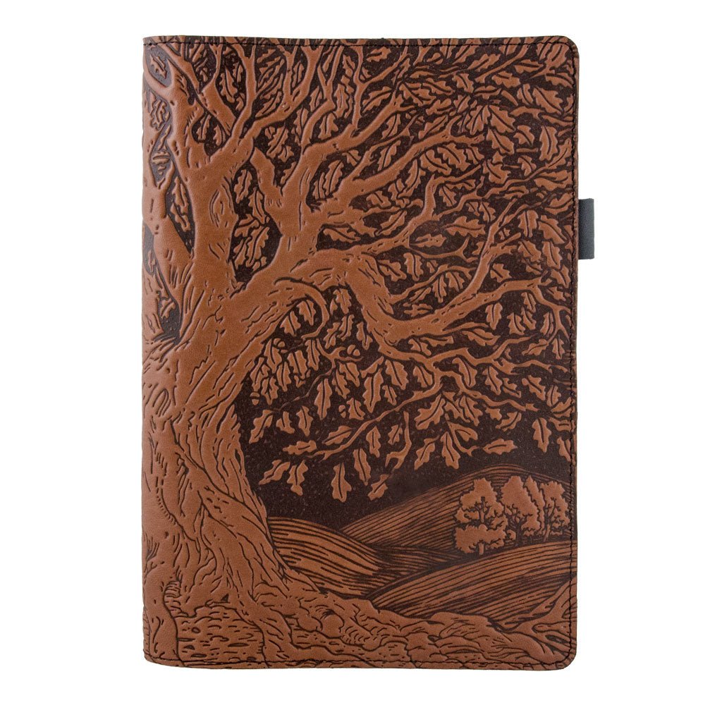 Leather Portfolio with Notepad, Pockets and Pen Holder, Tree of Life