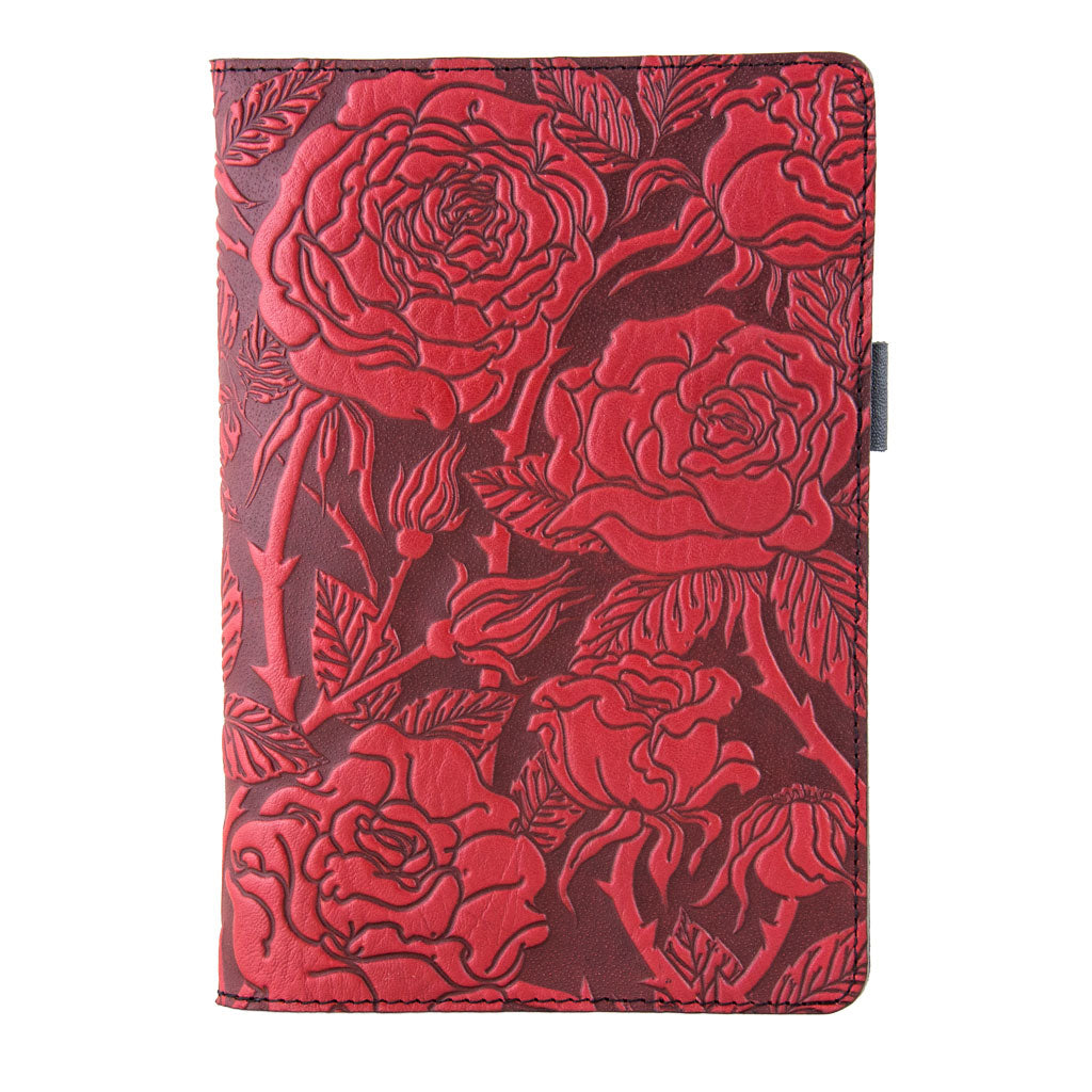 Leather Portfolio with Notepad, Pockets and Pen Holder, Wild Rose