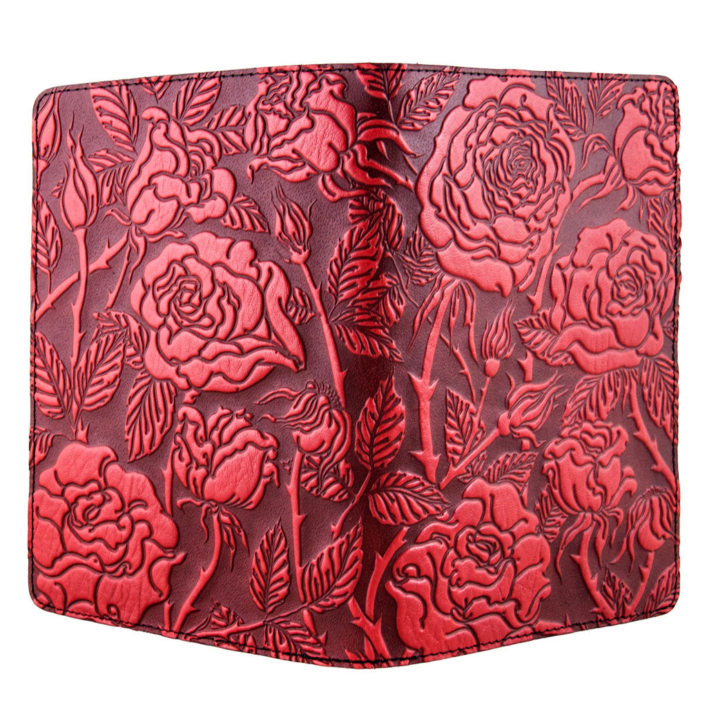 Leather Portfolio with Notepad, Pockets and Pen Holder, Wild Rose