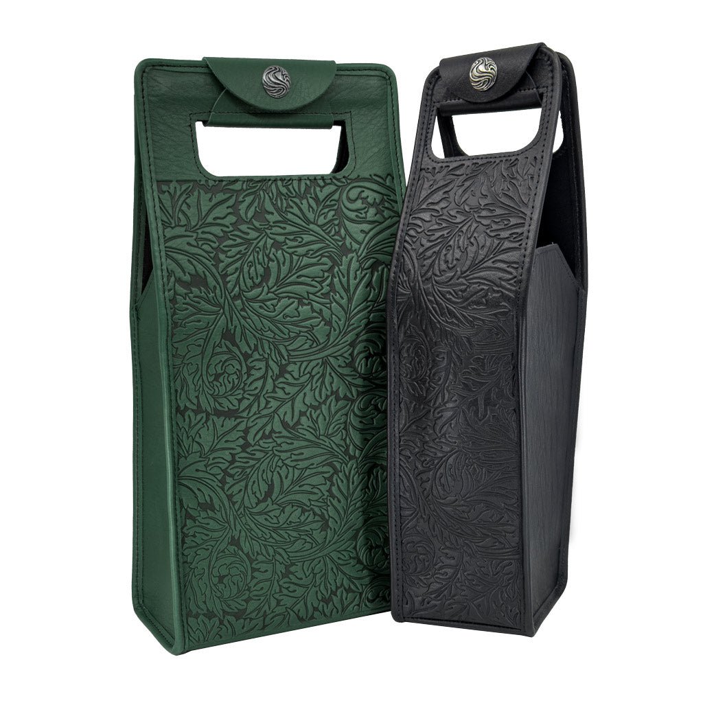 Oberon Design Wine Bottle Carrier Bag, Acanthus Leaf Single and Double