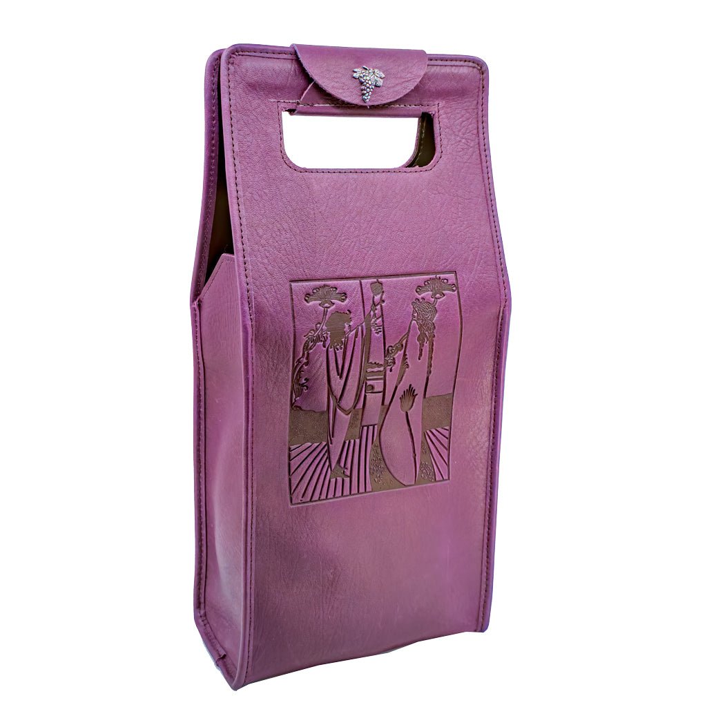 Oberon Desgn Wine Bottle Carrier Bag, Toasted Beardsley, Orchid