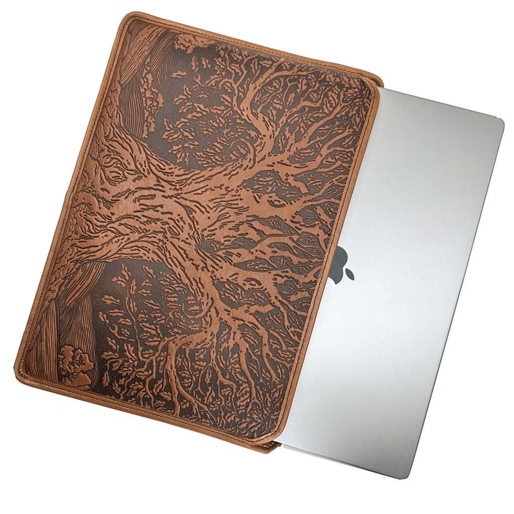 Oberon-Design-16inch-Leather-Laptop-Sleeve-with Macbook Pro