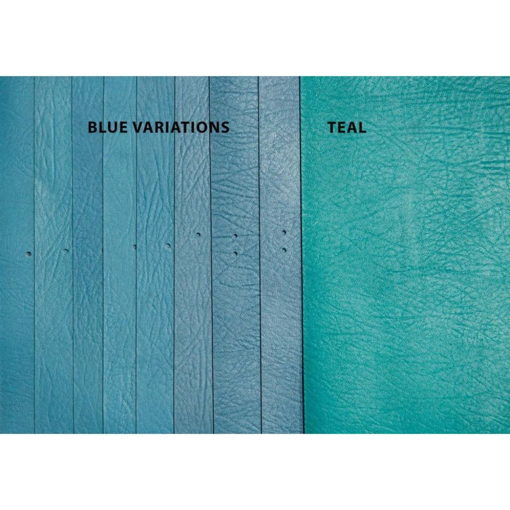 Blue and Teal Leather Colors Comparison